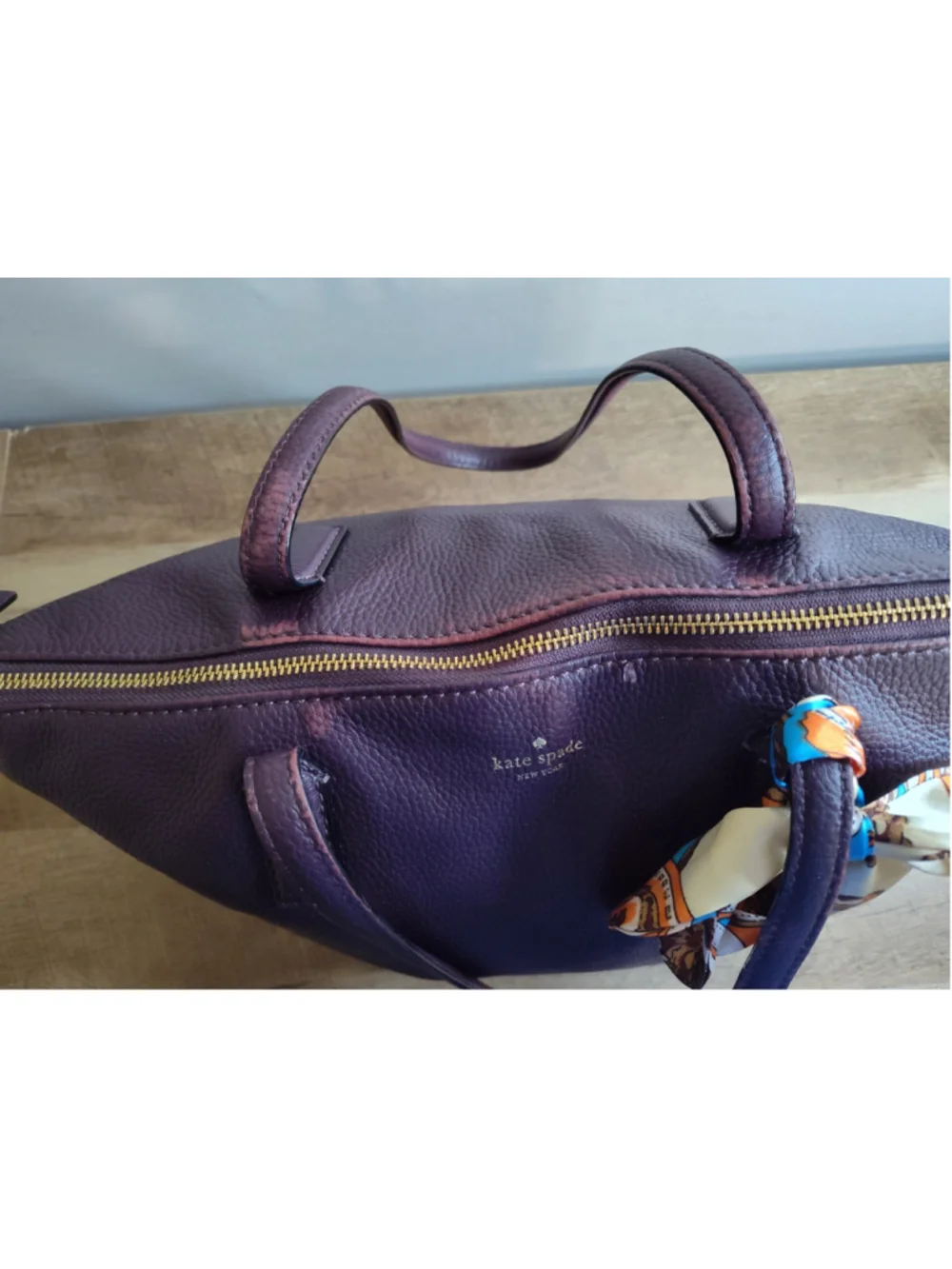Women's Kate Spade Purple Leather Tote Bag